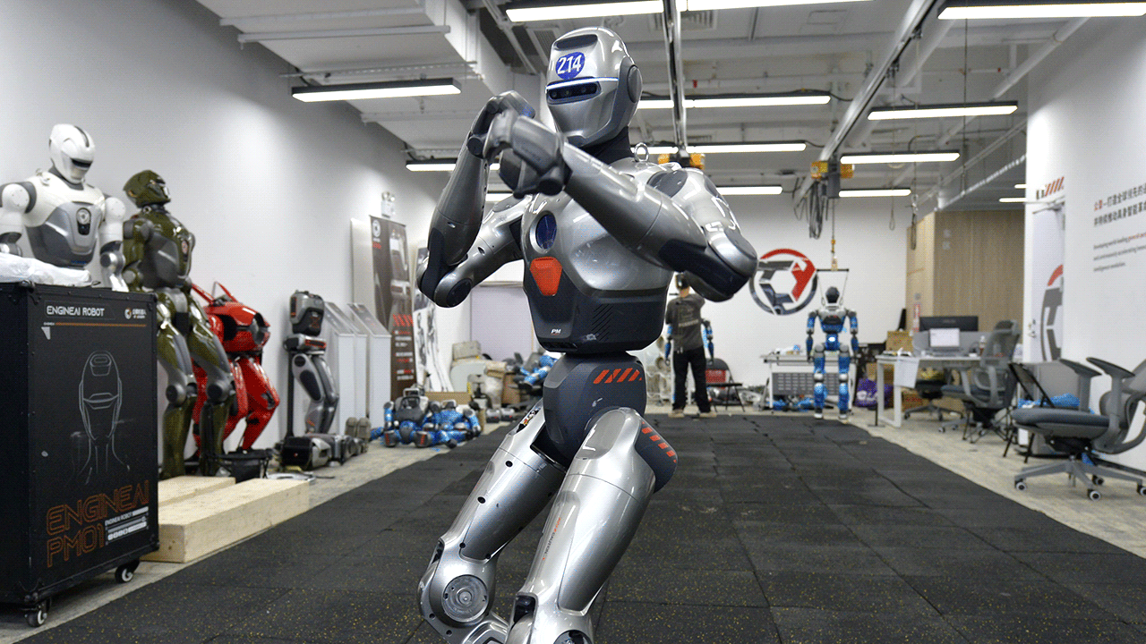 China's compact humanoid robot shows off balance and flips