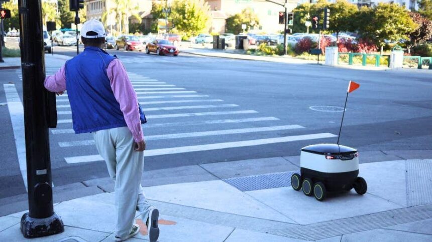 Pennsylvania law requires delivery robots to yield to pedestrians, yet protester still faced arrest